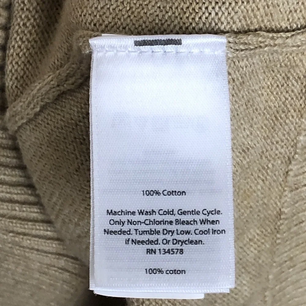 Vineyard Vines Shep & Ian 1/4 Zip Lightweight Cotton Whale Beige Sweater Medium